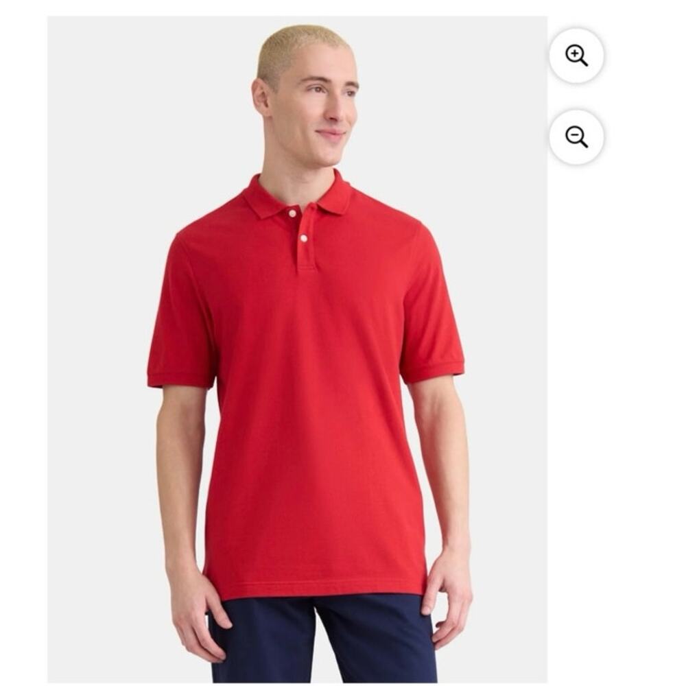 George Men’s Red Pique Polo Shirt, Size Large NWT 98% Cotton